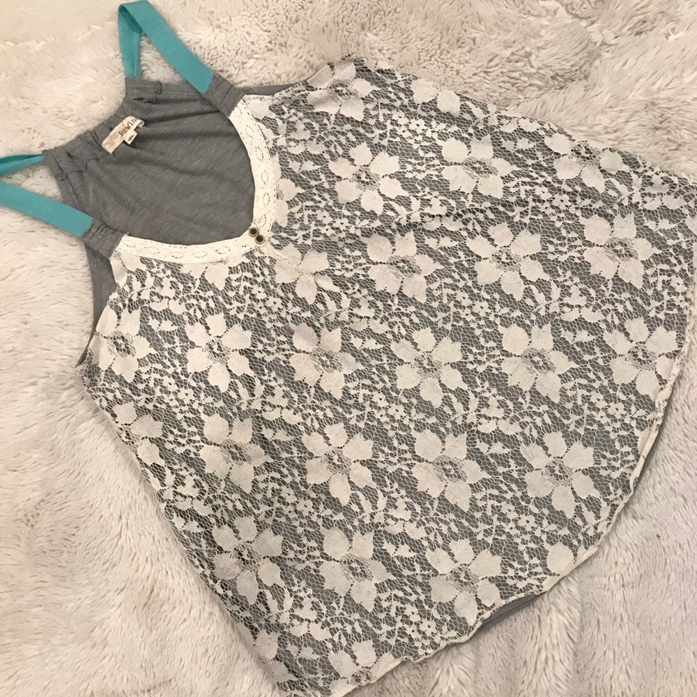 Kohl’s Lace Ivory Gray Tank Cami Top